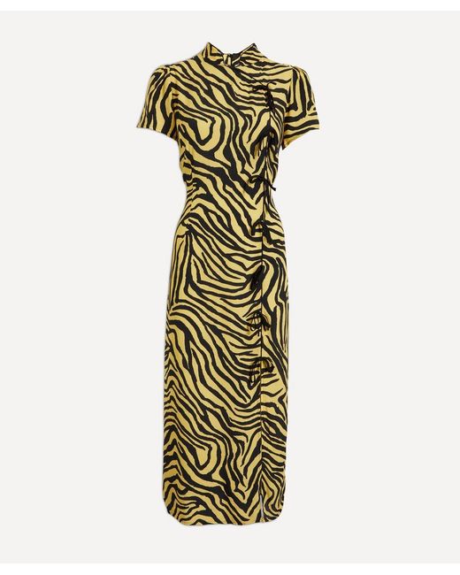 Kitri Leia Zebra-Print Midi-Dress