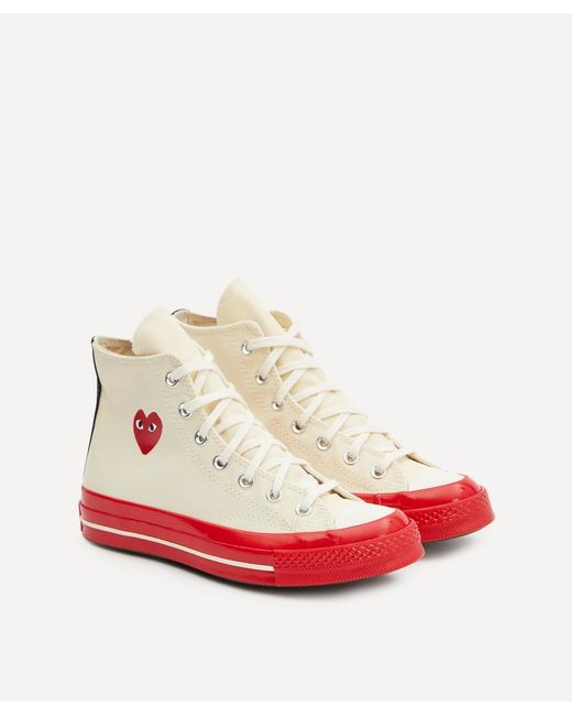 Comme Des Garçons Play X Converse 70S Canvas Low-Top Red Sole Trainers