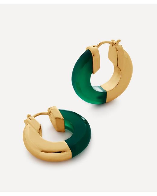 Monica Vinader X Kate Young 18Ct Gold-Plated Vermeil Silver Gemstone Small Hoop Earrings