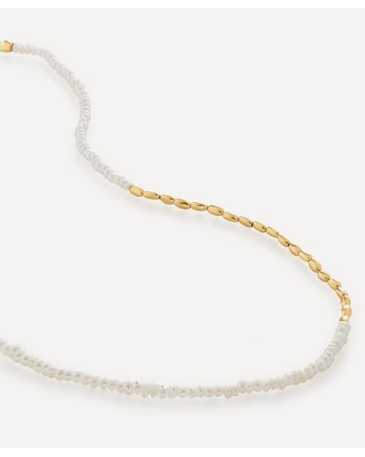Monica Vinader 18Ct Plated Vermeil Silver Mini Nugget Pearl Beaded Necklace
