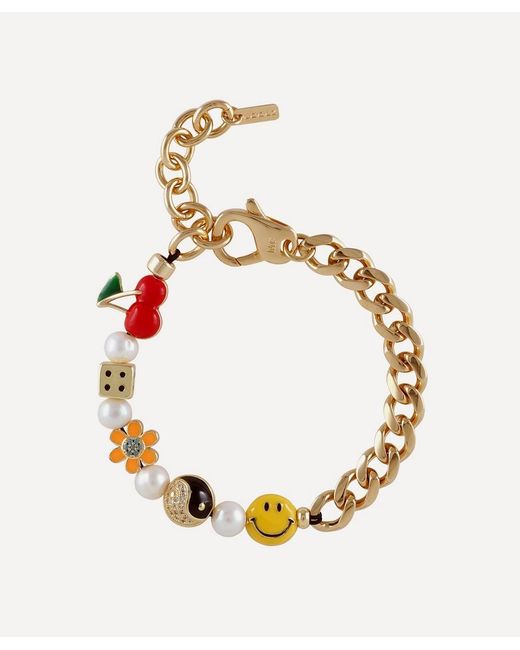 Martha Calvo 14Ct Gold-Plated Showstopper Half Chain And Charms Bracelet