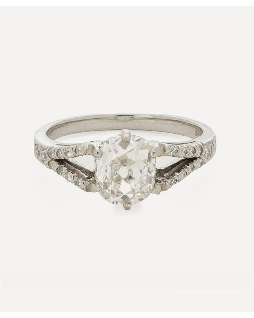 Kojis Platinum Old Cut Diamond Ring