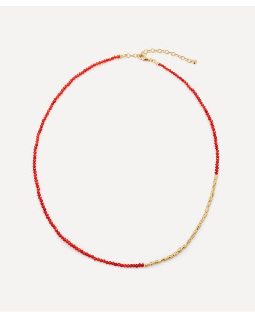 Monica Vinader 18Ct Gold-Plated Vermeil Silver Mini Nugget Gemstone Beaded Necklace