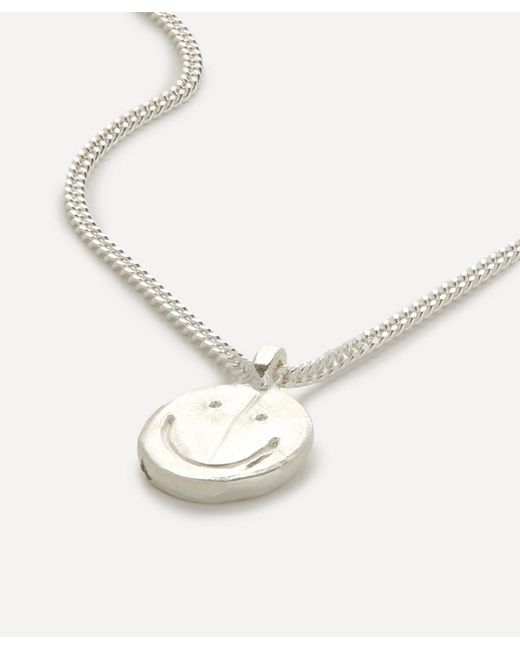 Seb Brown Sterling Happy Face Tag Pendant Necklace