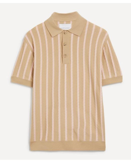 King & Tuckfield Textured-Stripe Camp Collar Shirt