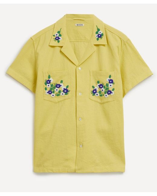 Bode Beaded Chicory Short-Sleeve Shirt