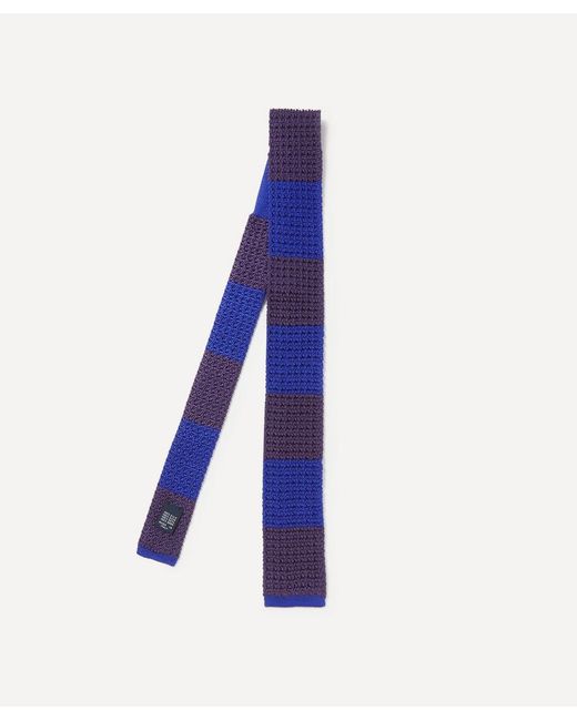 Drake's Block Stripe Knitted Silk Tie