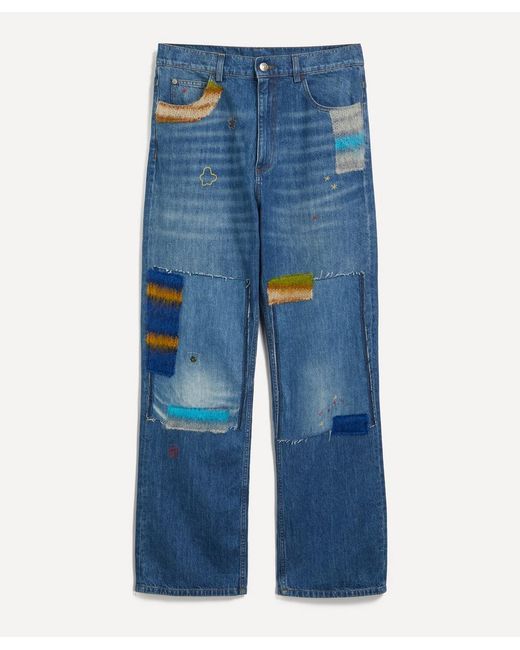Marni Mohair Patch Embellished Jeans