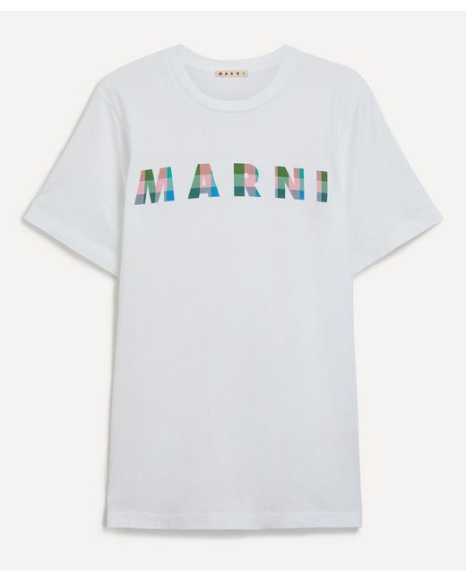 Marni Cotton Gingham Logo T-Shirt