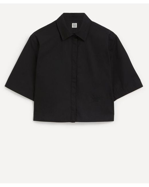 Totême Cropped Cotton Poplin Shirt