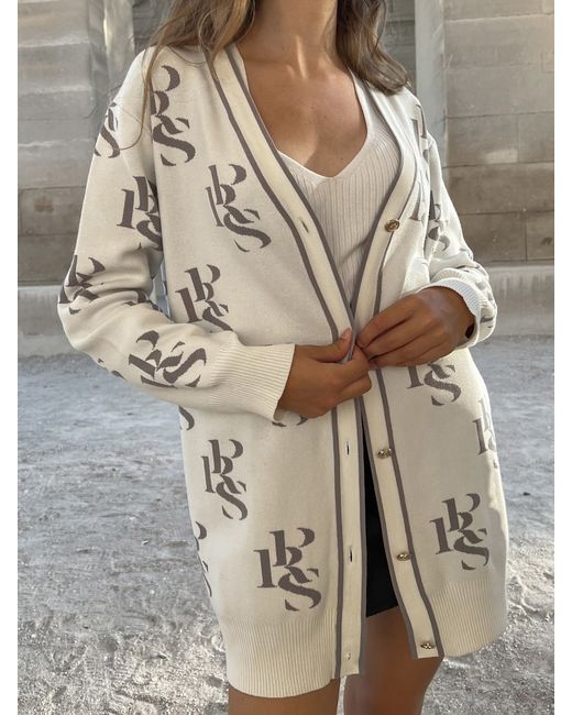 Lichi Long cardigan with contrast print