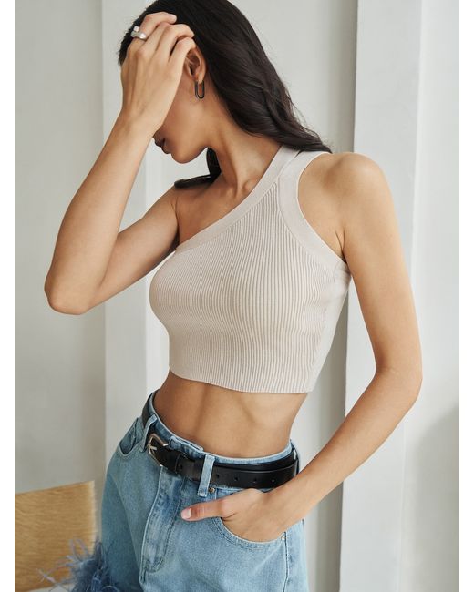 Lichi Knitted one-shoulder top