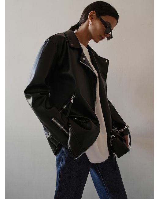 Lichi Oversized vegan-leather biker jacket