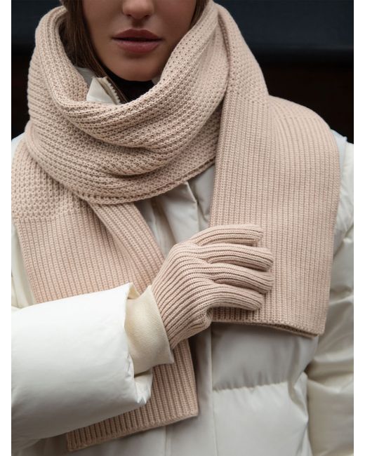 Lichi Mixed-knit scarf