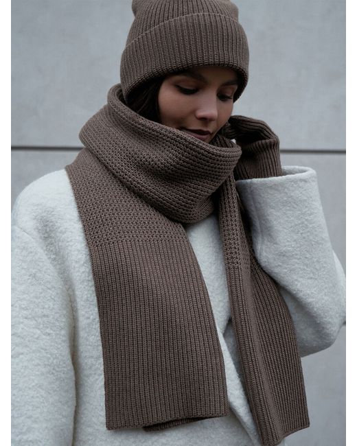 Lichi Mixed-knit scarf