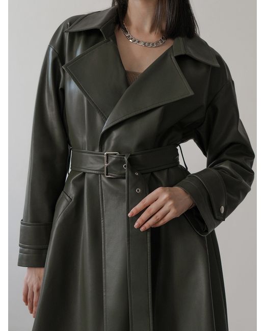Lichi Oversized vegan-leather trench coat