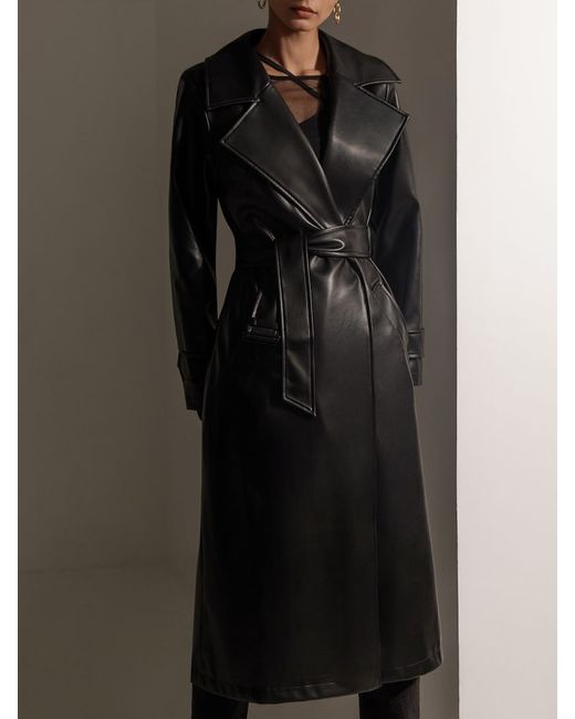 Lichi Matte vegan-leather trench coat