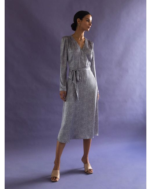 Lichi Wrap-effect midi dress with sash