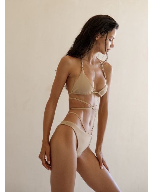 Lichi Strap-detailed bikini bottoms