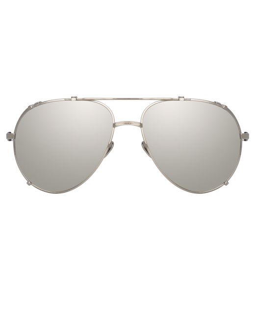 Linda Farrow Newman Aviator Sunglasses in