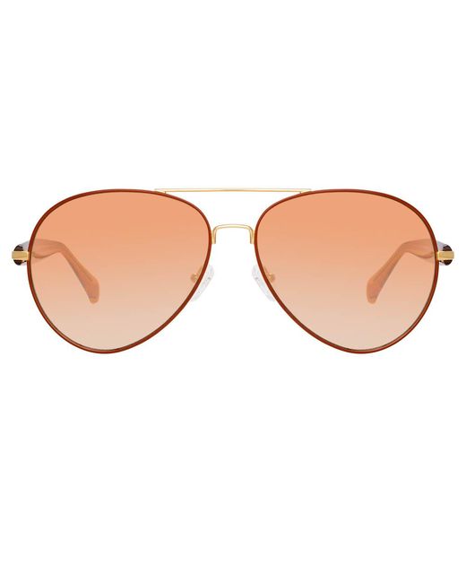 Matthew Williamson Primrose Aviator Sunglasses in Orange