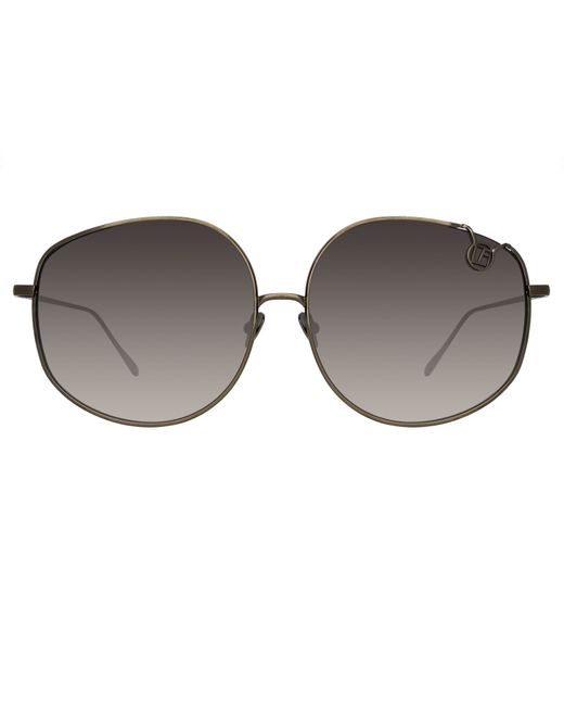 Linda Farrow Marisa Oversized Sunglasses in Nickel