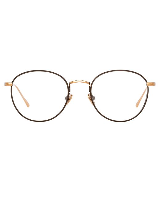 Linda Farrow The Harrison Oval Optical Frame in and Brown C4