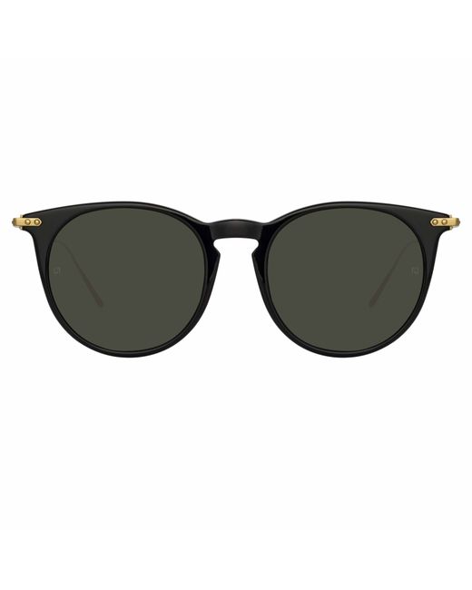 Linda Farrow Ellis Oval Sunglasses in Black