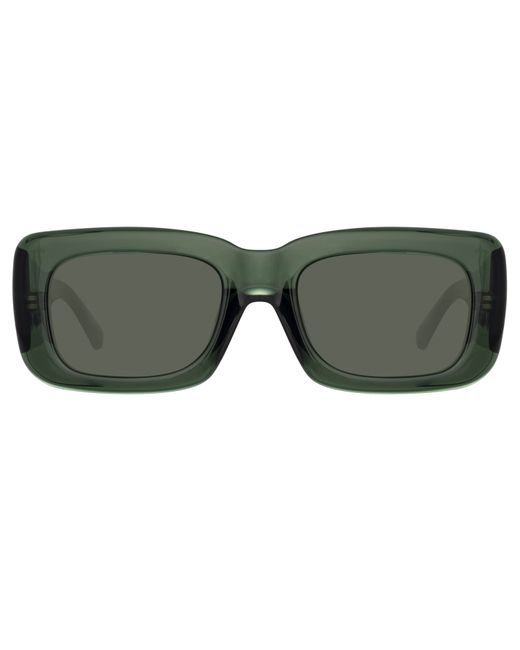 Attico Marfa Rectangular Sunglasses in Military