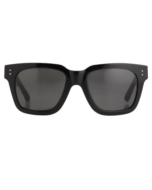 Linda Farrow The Max D-Frame Sunglasses in Black Frame C4