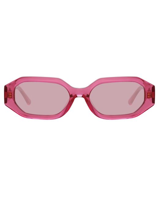 Attico Irene Angular Sunglasses in Strawberry