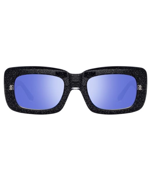Attico Marfa Rectangular Sunglasses in Glitter and