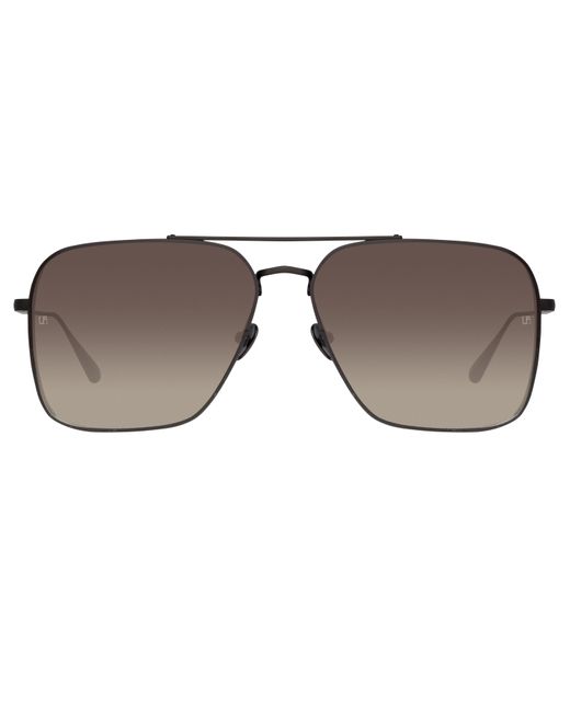 Linda Farrow Asher Aviator Sunglasses in Black