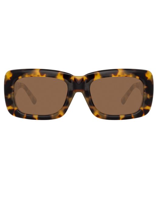 Attico Marfa Rectangular Sunglasses in Tortoiseshell and Brown