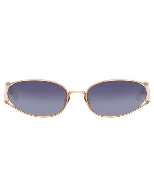 Linda Farrow Shelby Cat Eye Sunglasses in Cream
