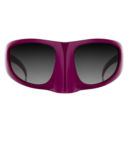 Linda Farrow The Mask Sunglasses Burgundy