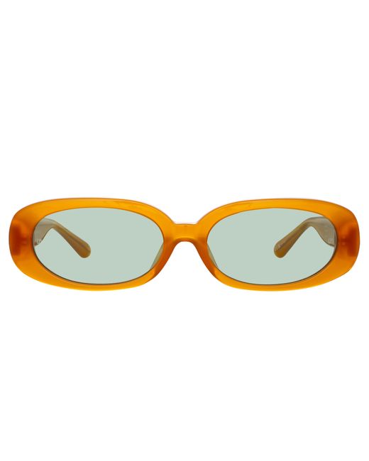 Linda Farrow Cara Oval Sunglasses Honey