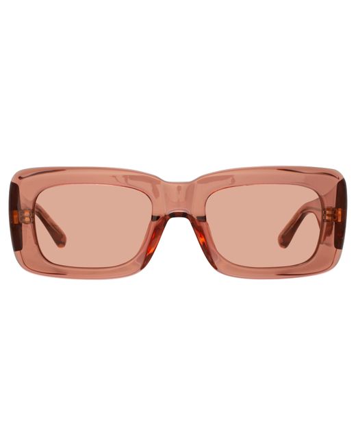 Attico Marfa Rectangular Sunglasses Peach