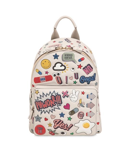 Anya Hindmarch STICKERS EMBOSSED LEATHER BACKPACK