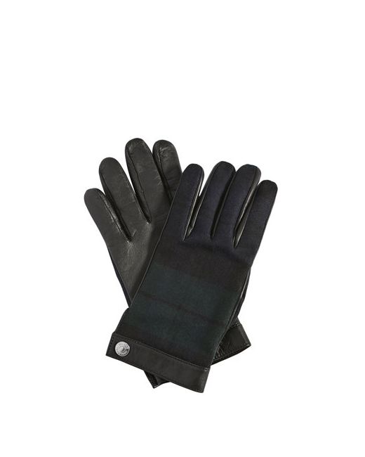 Dsquared2 CHECK WOOL FLANNEL LEATHER GLOVES