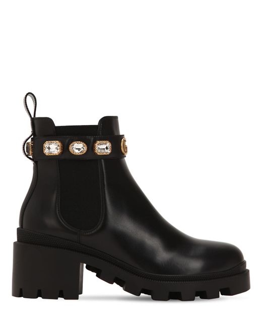 Gucci 40MM TRIP EMBELLISHED LEATHER BOOTS