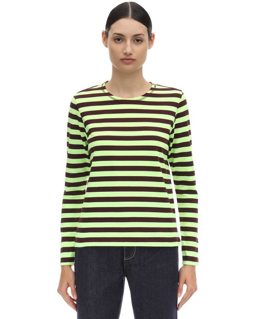 Ganni Striped Jersey T-shirt