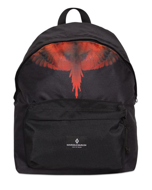 Marcelo Burlon County Of Milan Wings Printed Nylon Canvas Backpack