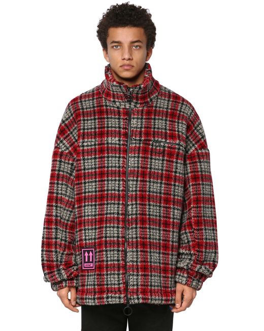 Off-White Checked Acrylic Blend Casual Jacket