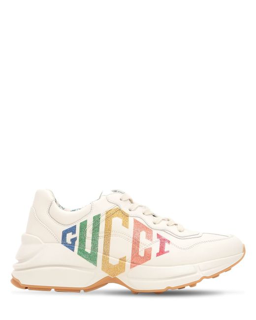 Gucci 50mm Rhyton Glitter Leather Sneakers
