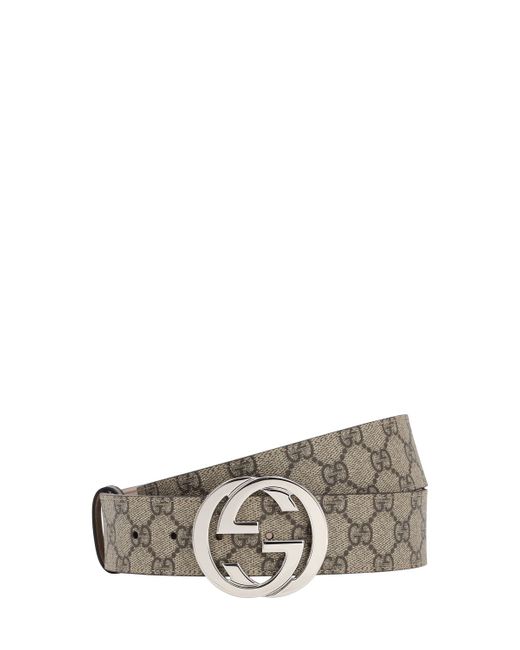 Gucci 40mm Gg Supreme Logo Leather Belt