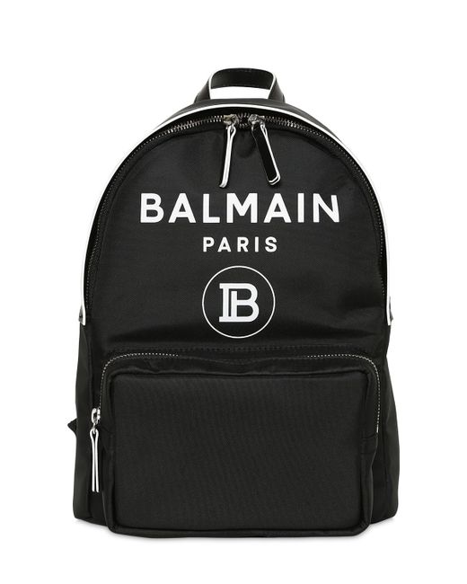 Balmain Logo Printed Nylon Backpack