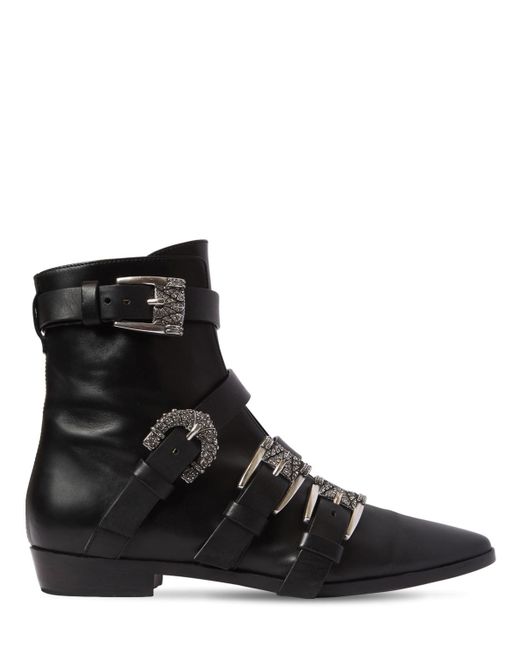 Etro 20mm Buckled Leather Ankle Boots