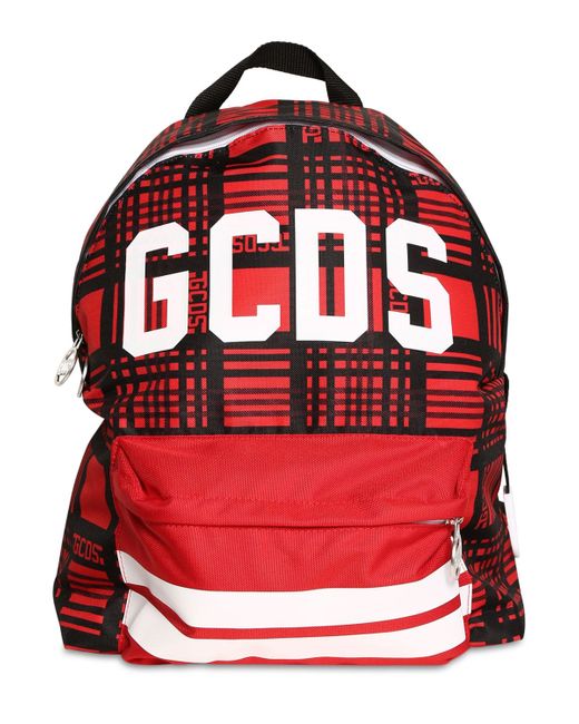 Gcds Logo Print Nylon Canvas Backpack