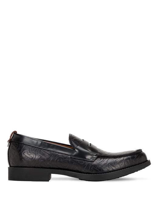 Burberry Emile Tb Embossed Leather Loafers